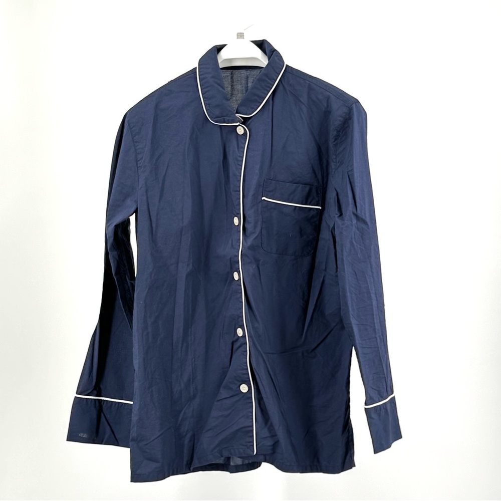 J. Crew Men’s Navy Blue  White Accent Cotton 2-Piece Pajama Set Size S
